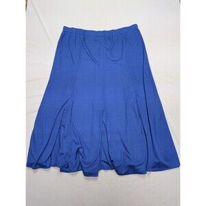 Vintage 80s Pierre Lamonte Blue Midi Skirt Large
